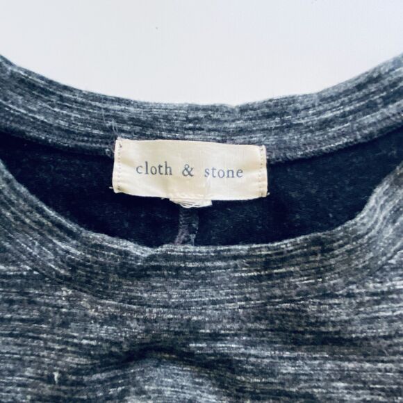 Anthropologie Cloth & Stone Dress XL Gray Heather Cap Sleeve Shift Stretch - Picture 5 of 6